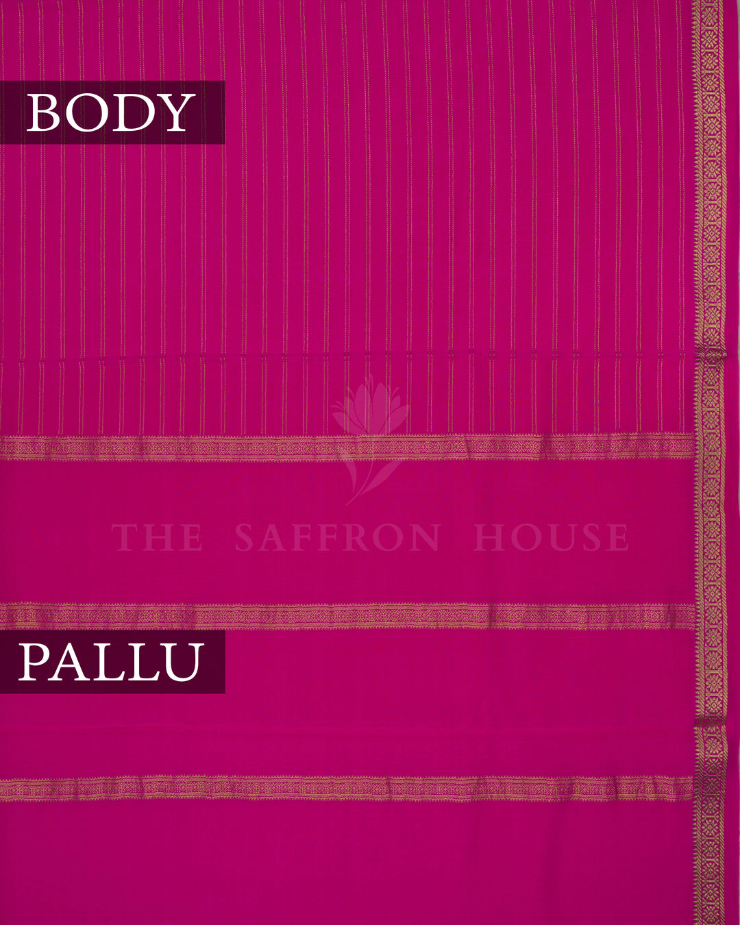 Bright Rani Pink Pure Zari Mysore Silk Saree - TSH2506147