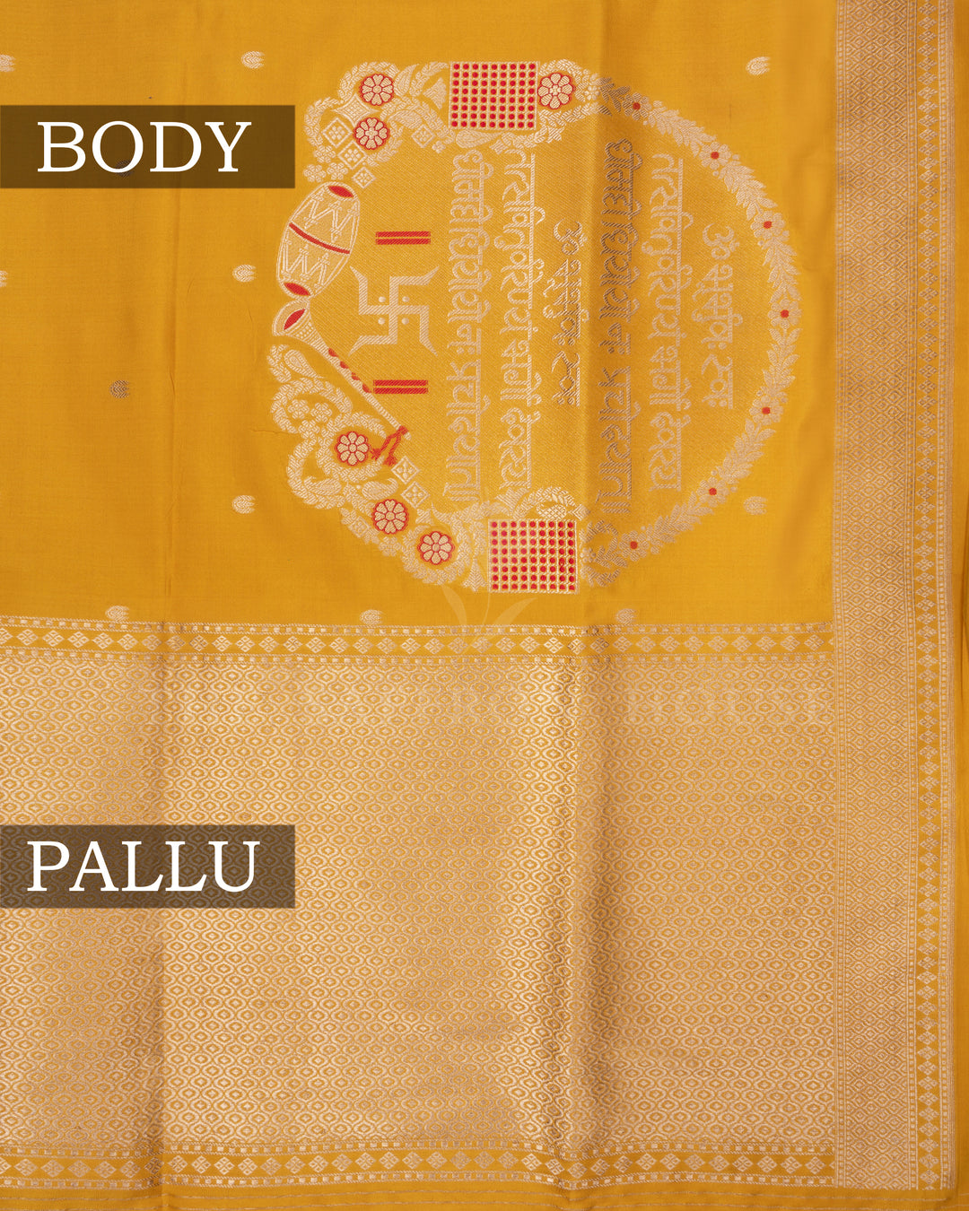 Yellow Handwoven Banaras Silk Saree - TSH2506171