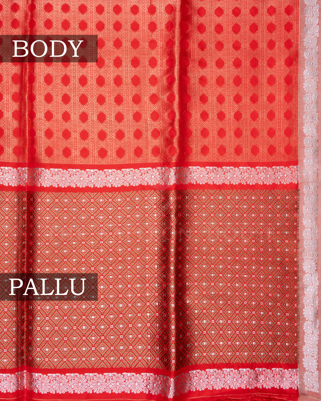 Orange Handwoven Banaras Silk Saree - TSH2506164