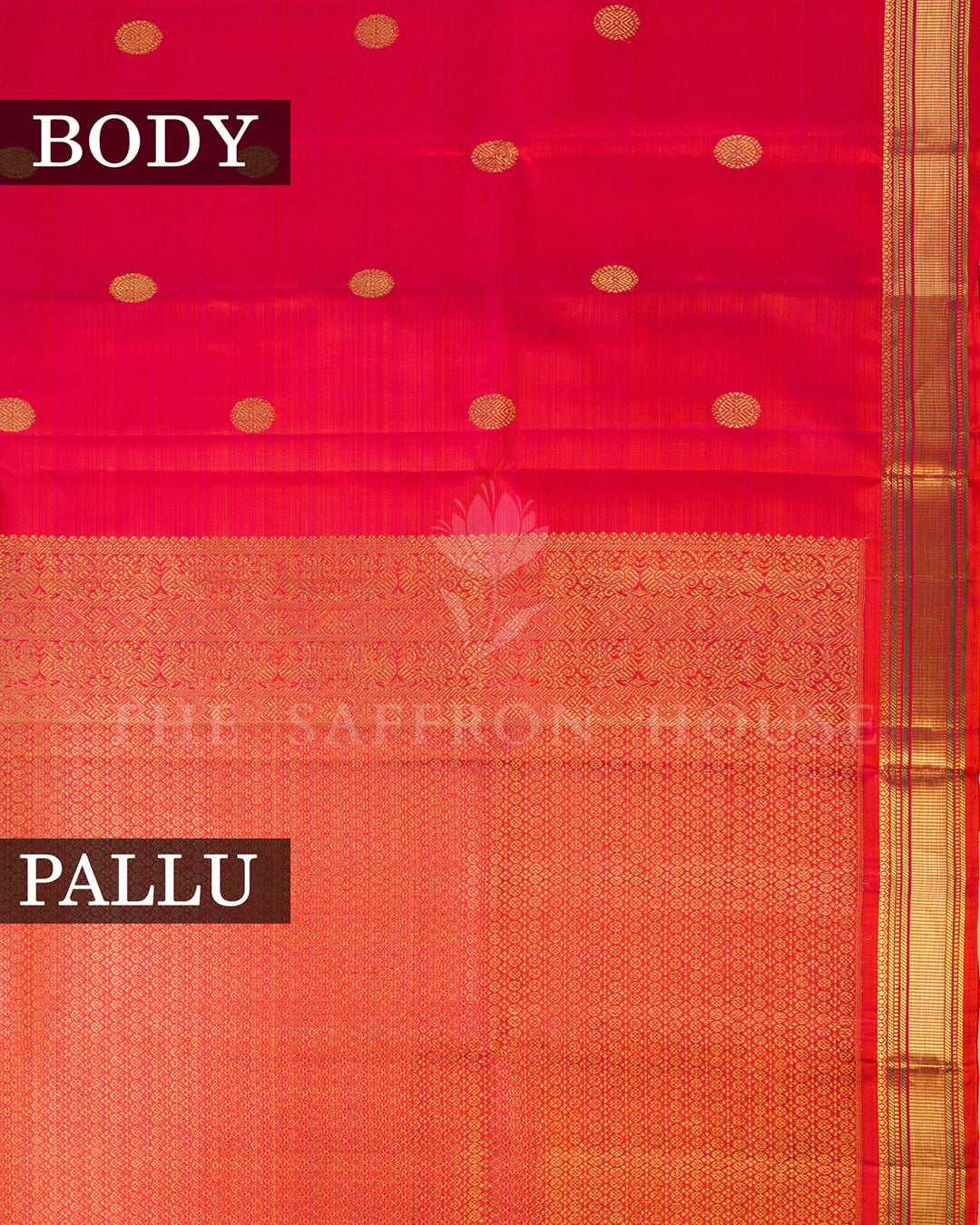 Dual Tone Rani Pink Kanchivaram Silk Saree