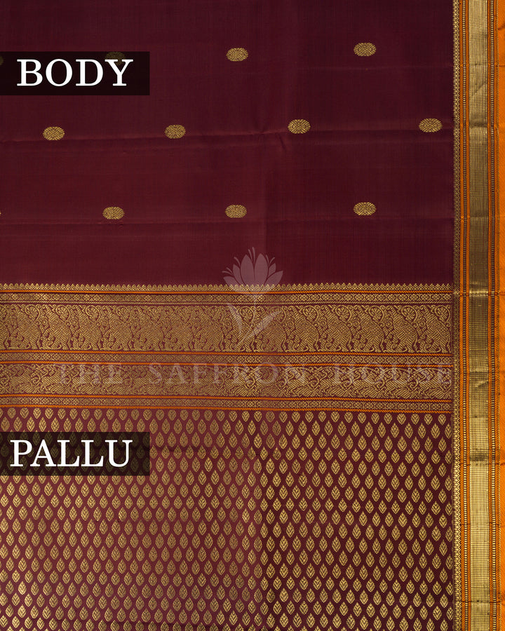 Maroon Kanchivaram Silk Saree – view 3