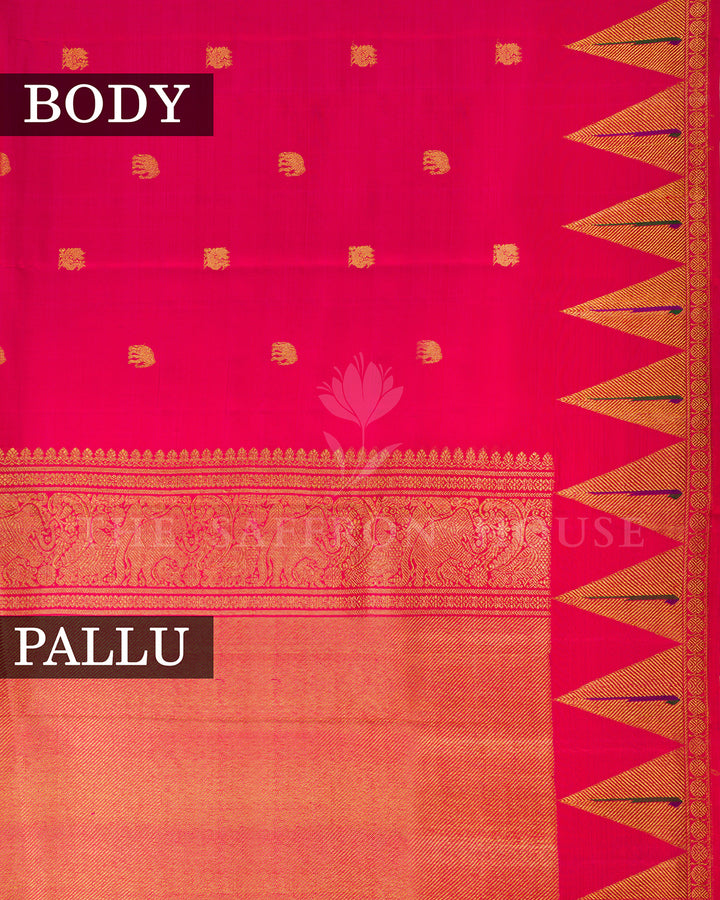 Rani Pink Kanchivaram Silk Saree – view 3
