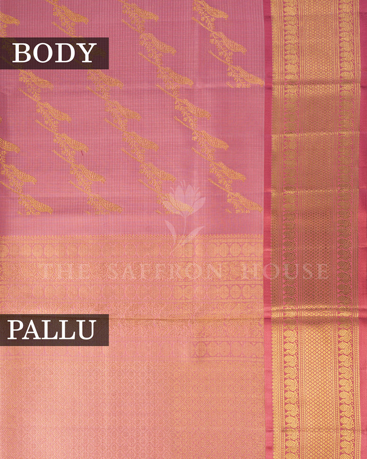 Rose Pink Kora Kanchivaram Silk