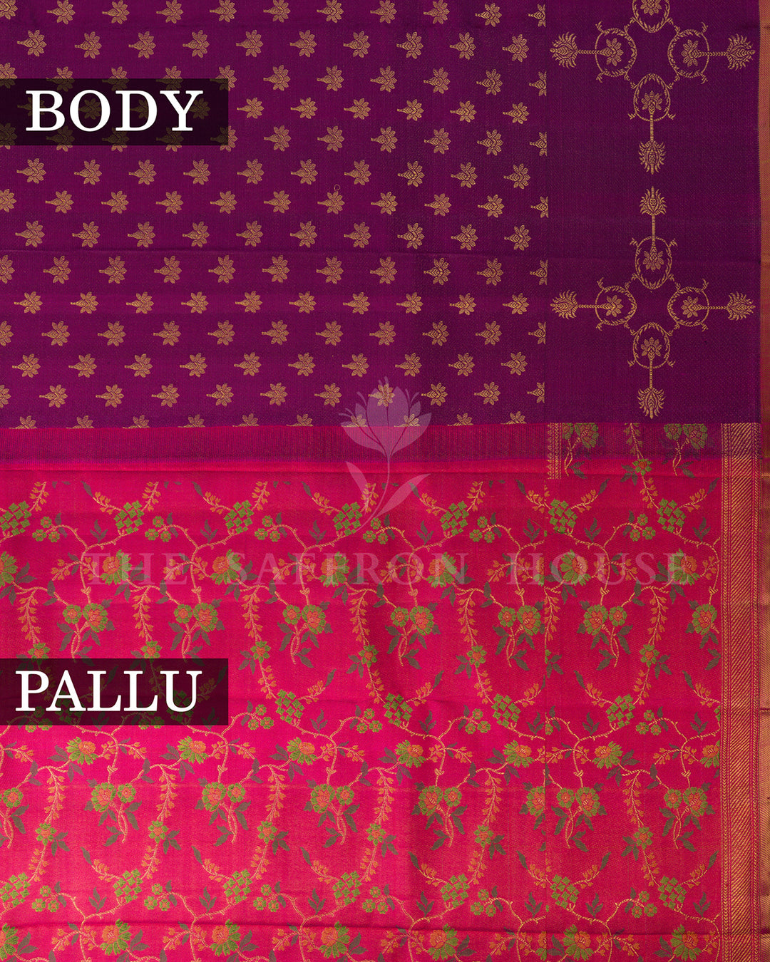 Dual Tone Purple Kanchivaram Silk Saree