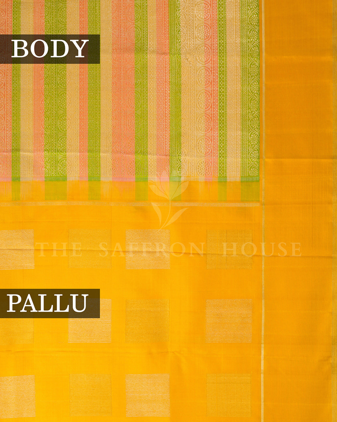 Multicolour Striped Kanchivaram Silk Saree