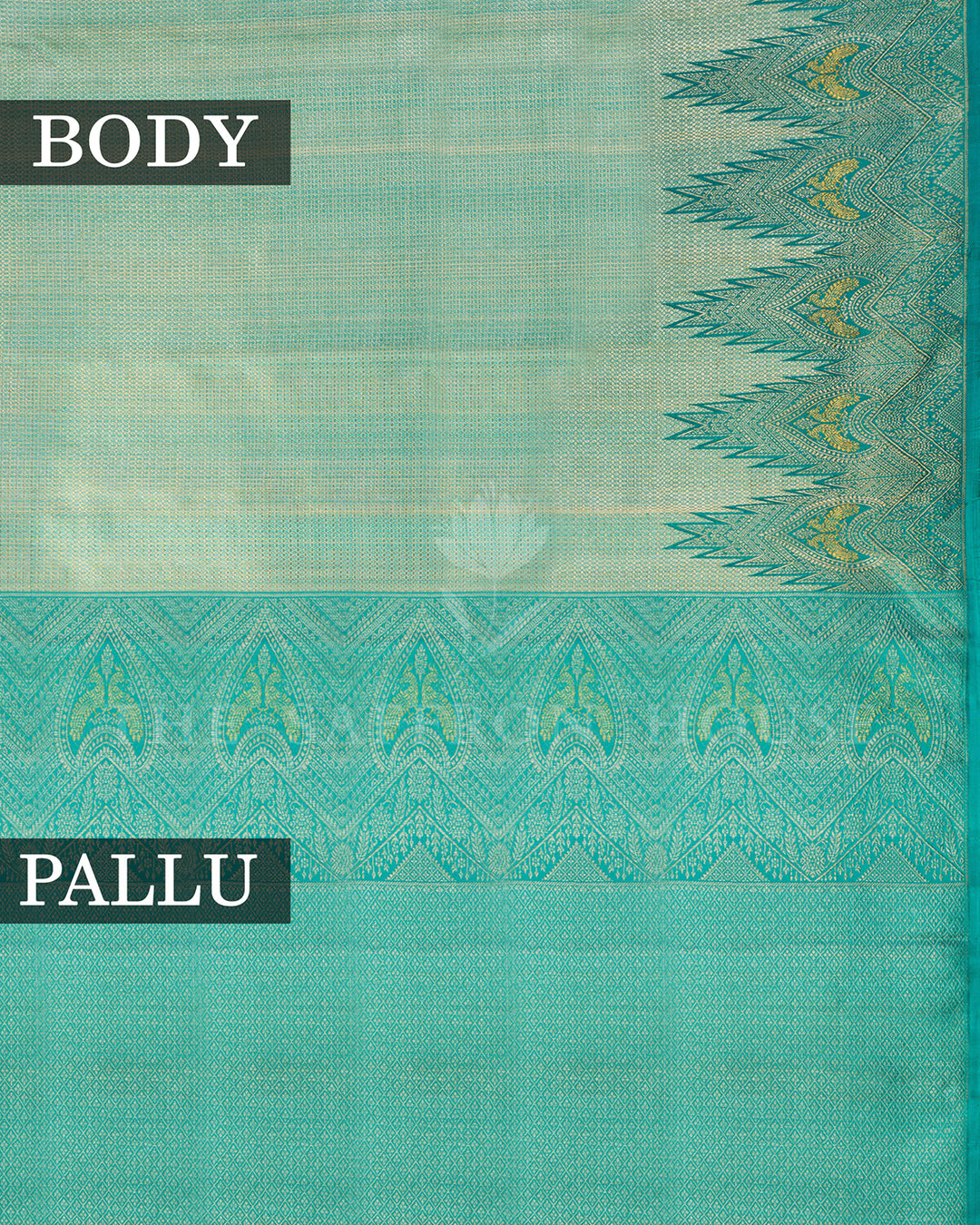 Turquoise Blue Kanchivaram Brocade Silk Saree