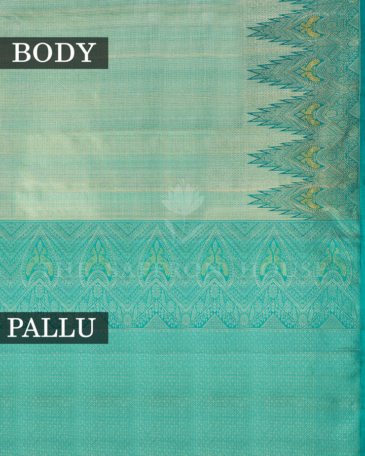 Turquoise Blue Kanchivaram Brocade Silk Saree