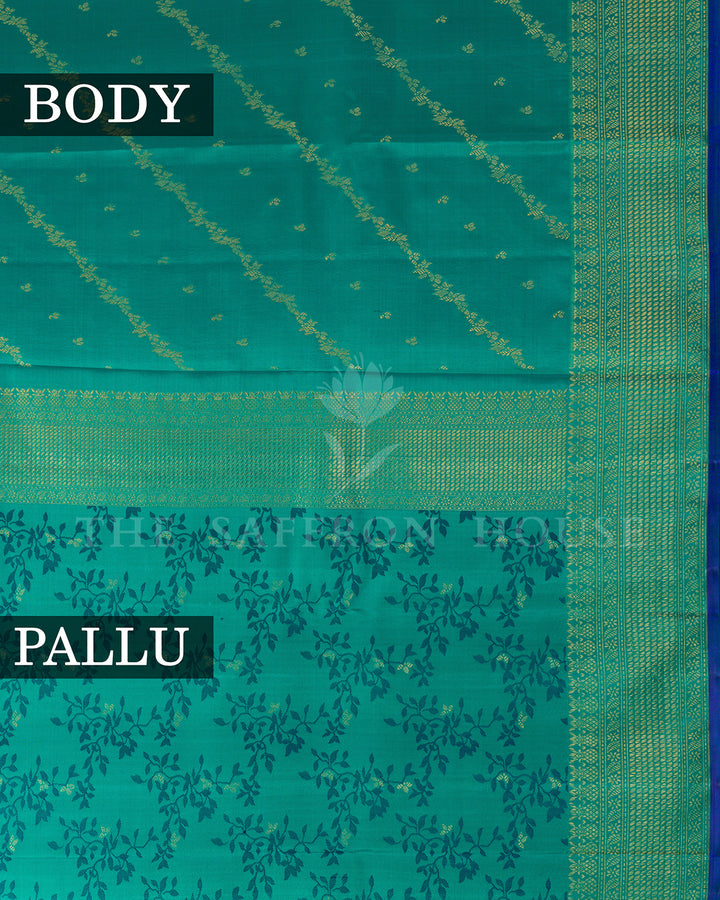 Teal Green Kanchivaram Silk Saree