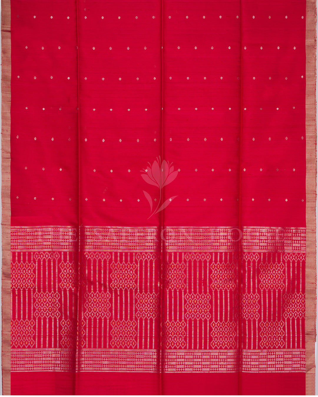 Handloom Tussar Silk Saree in Chilli Red - TSH6042