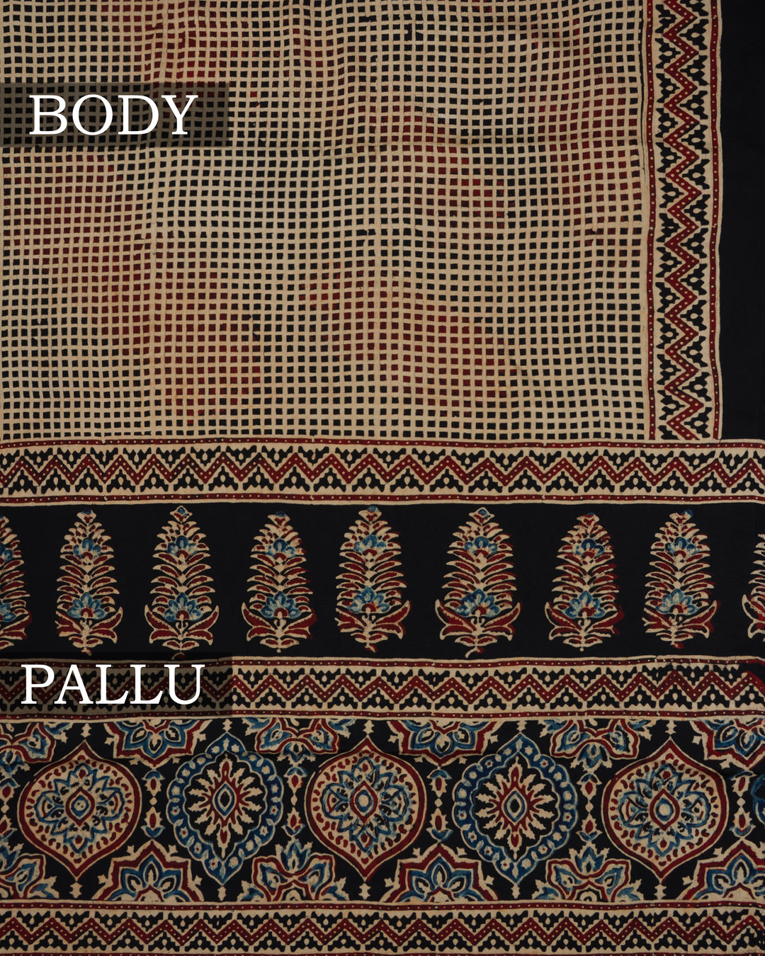 Beige And Black Modal Silk Saree - TSH8460055