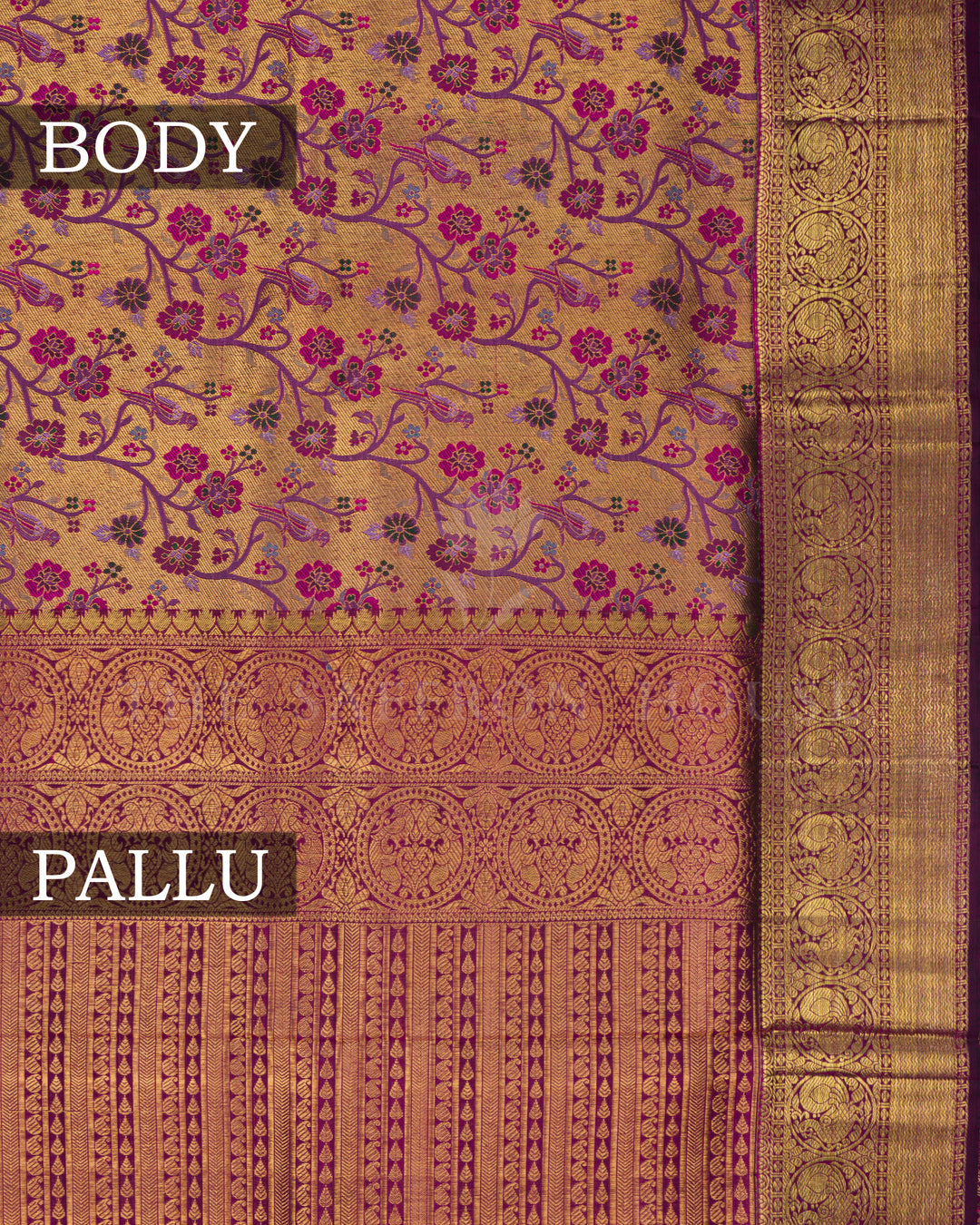 Magenta Purple Handwoven Kanjivaram Silk Saree - TSH2506279