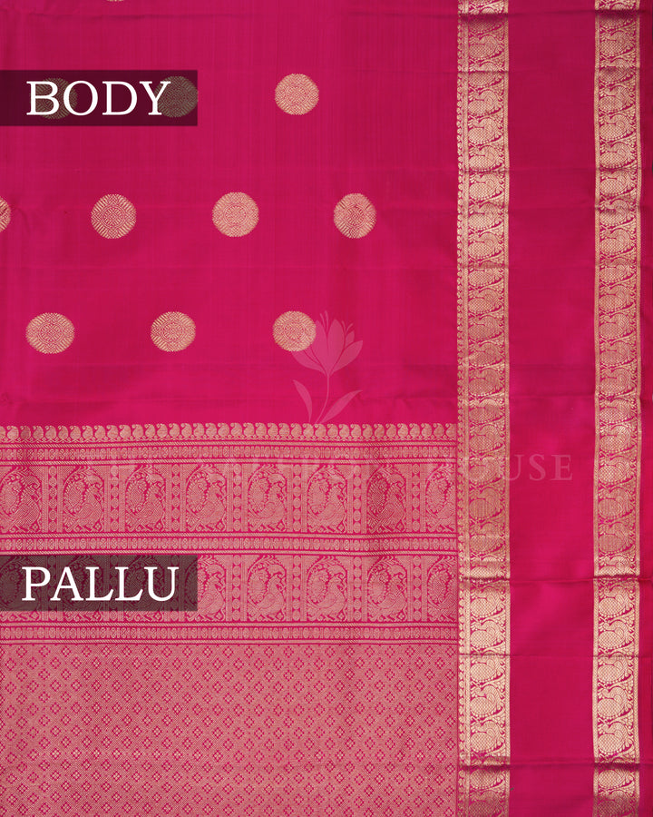 Rani Pink Retta Pett Handwoven Kanjivaram Silk Saree - TSH2506245