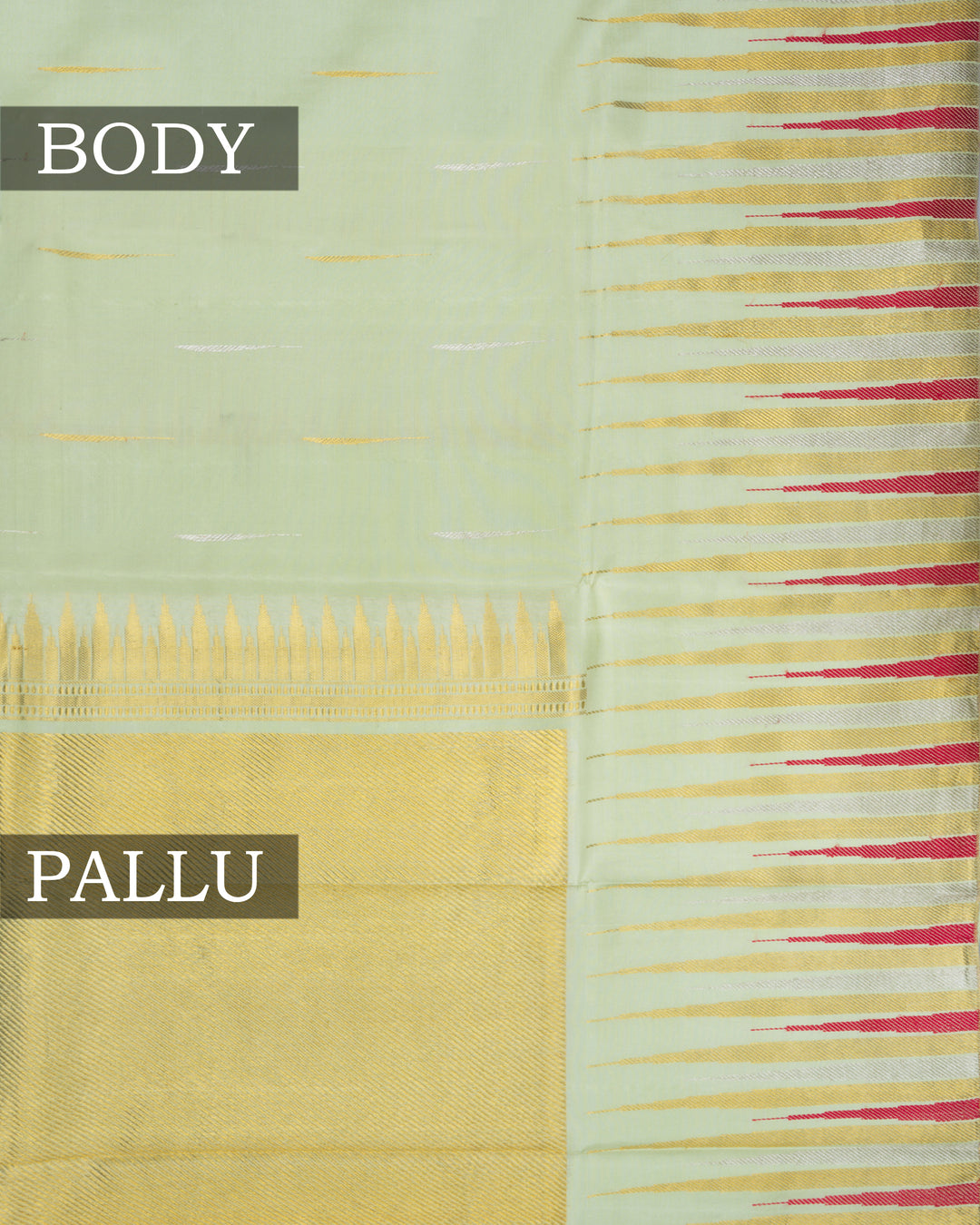 Pista Green Handwoven Kanjivaram Silk Saree - TSH250245-View3