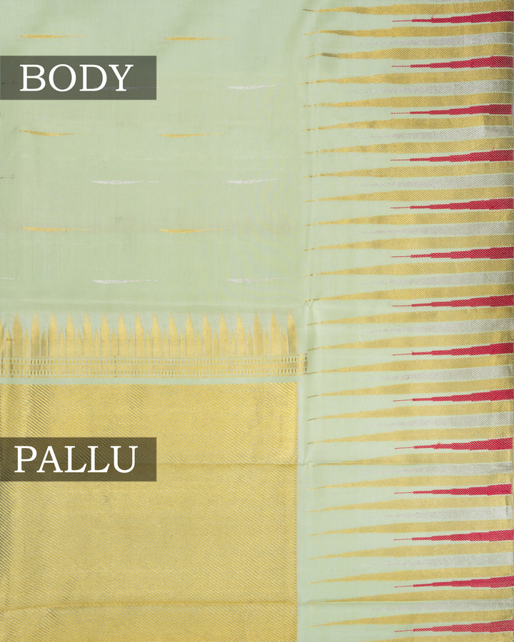 Pista Green Handwoven Kanjivaram Silk Saree - TSH250245-View3