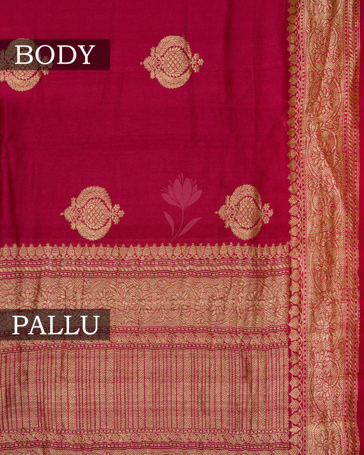 Maroon Handwoven Tussar Georgette Banarasi Saree - TSH2506336-view2