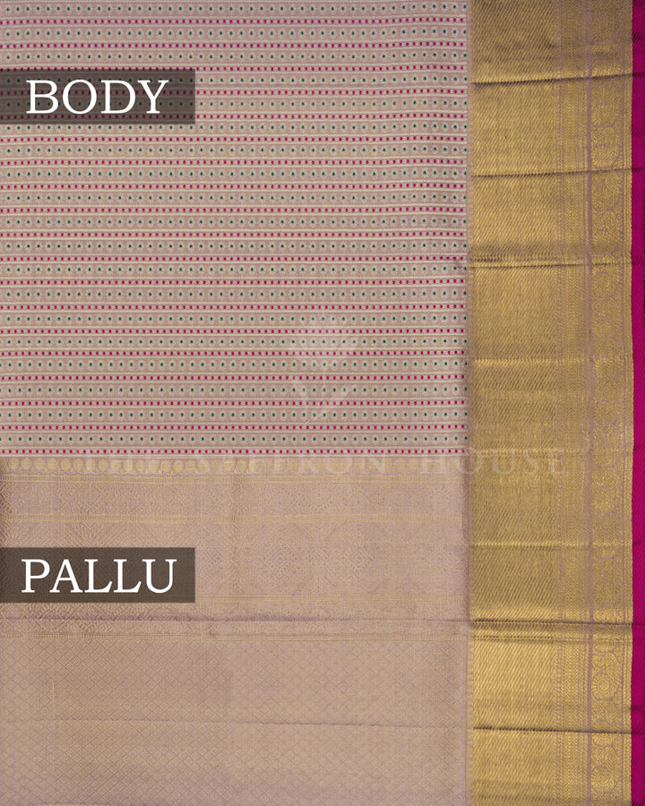 Rose Gold Handwoven Tissue Kanjivaram Silk Saree - TSH2506298