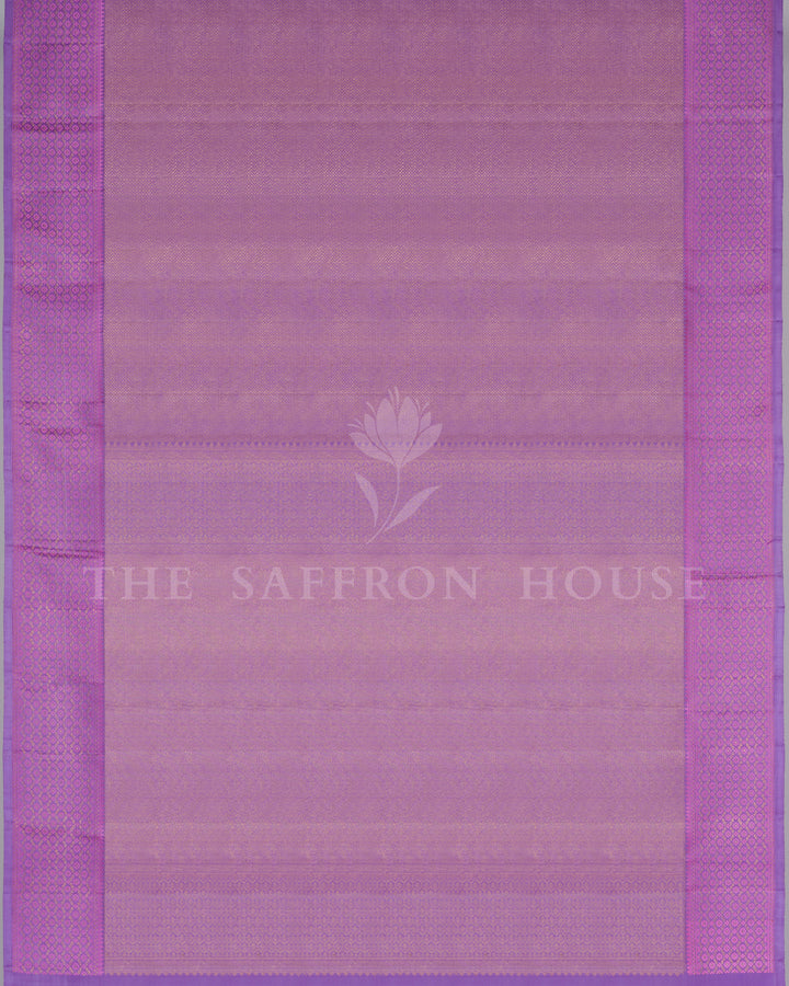 Handloom Pure Kanjivaram Silk Saree in Lavender And Purple - TSH250128