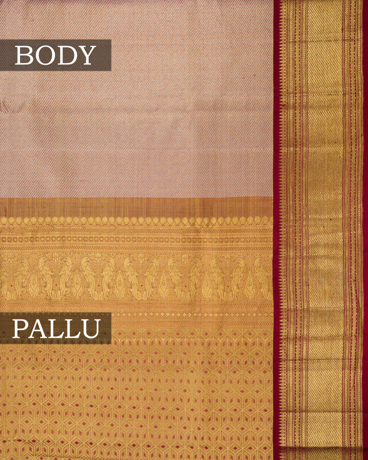 कलेक्टर की कांची जामधानी साड़ी, जटिल मीनाकारी के साथ - 12 महीने की मास्टरवीव - TSH000014