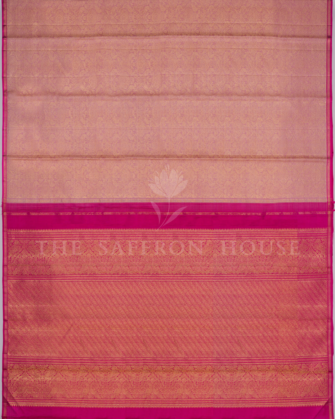 Handloom Pure Kanjivaram Silk Saree in Onion Pink And Rani Pink - TSH250200