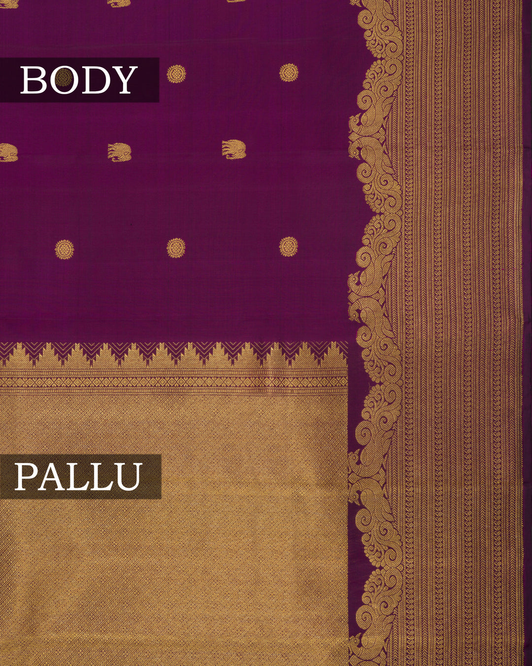 Purple Handwoven Kanjivaram Silk Saree - TSH2506216