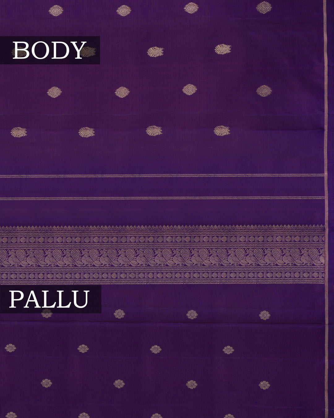 Purple Handwoven Kanjivaram Silk Saree - TSH250134