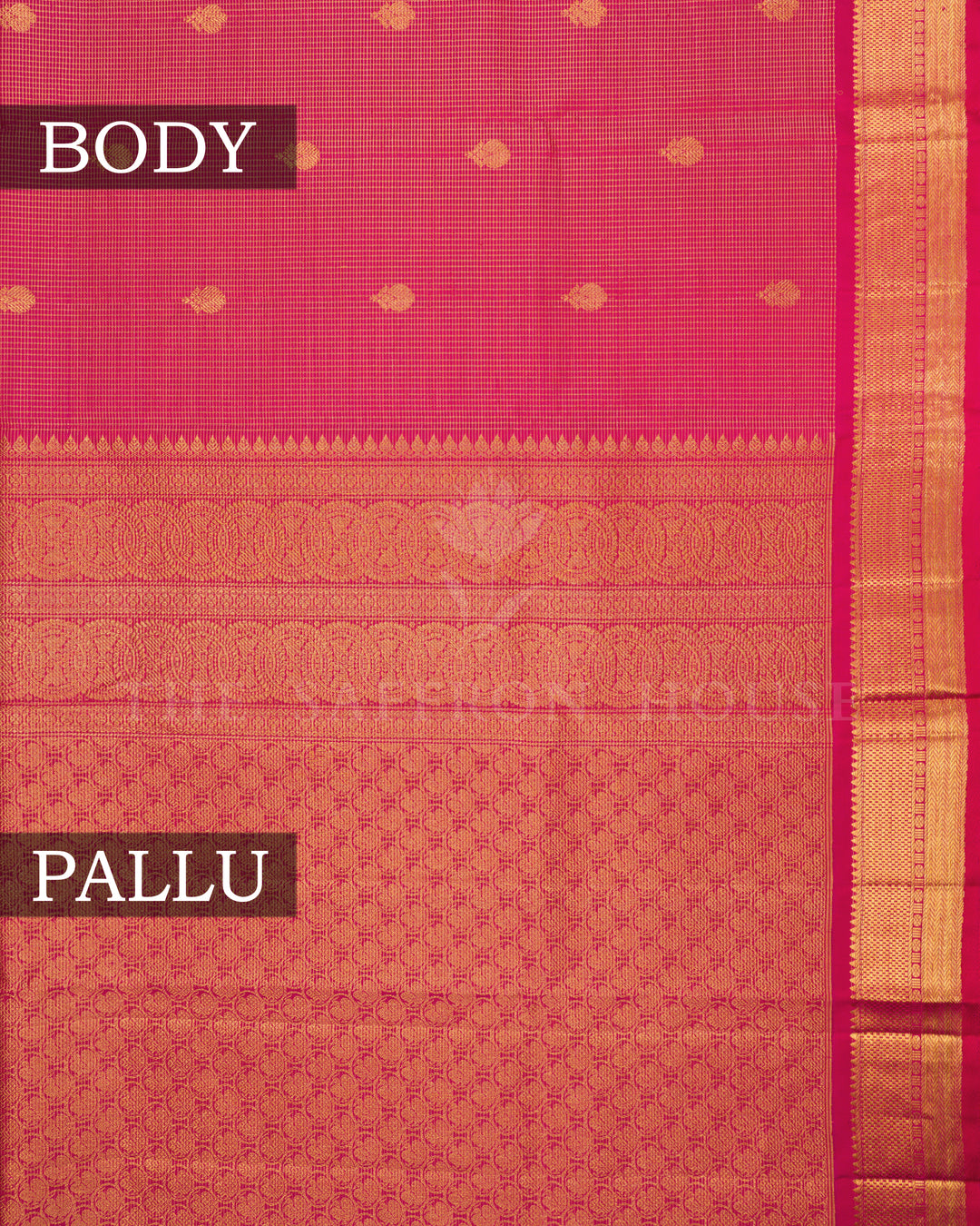 Pinkish Red Handwoven Kanjivaram Silk Saree - TSH2506251