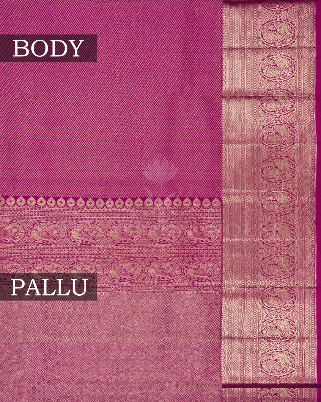 Magenta Handwoven Brocade Kanjivaram Silk Saree - TSH2506260