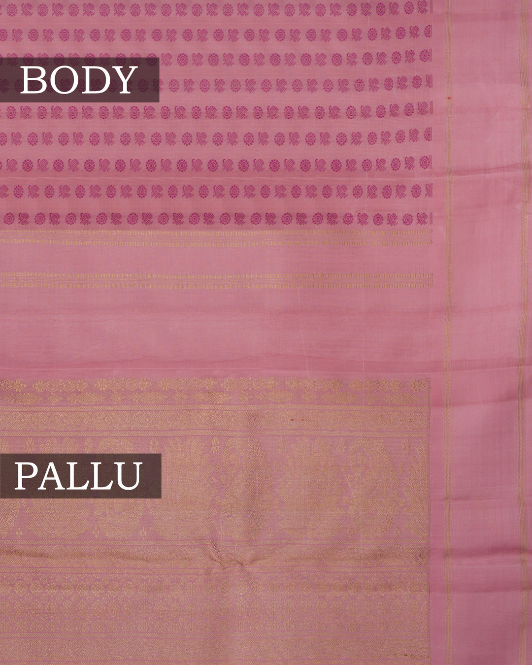 Light Powder Pink Handwoven Kanjivaram Silk Saree - TSH2506235
