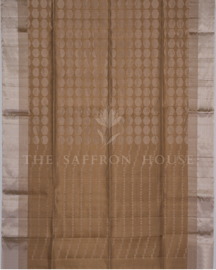 Handloom eri Silk Saree in Warm Taupe Brown - TSH6055