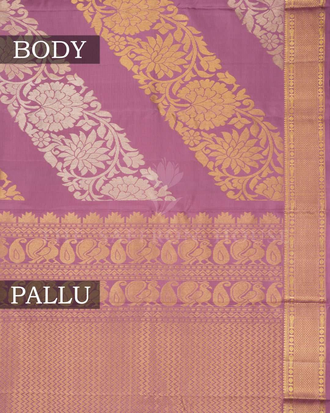 Light Lavender Handwoven Pastel Kanjivaram Silk Saree - TSH2506329