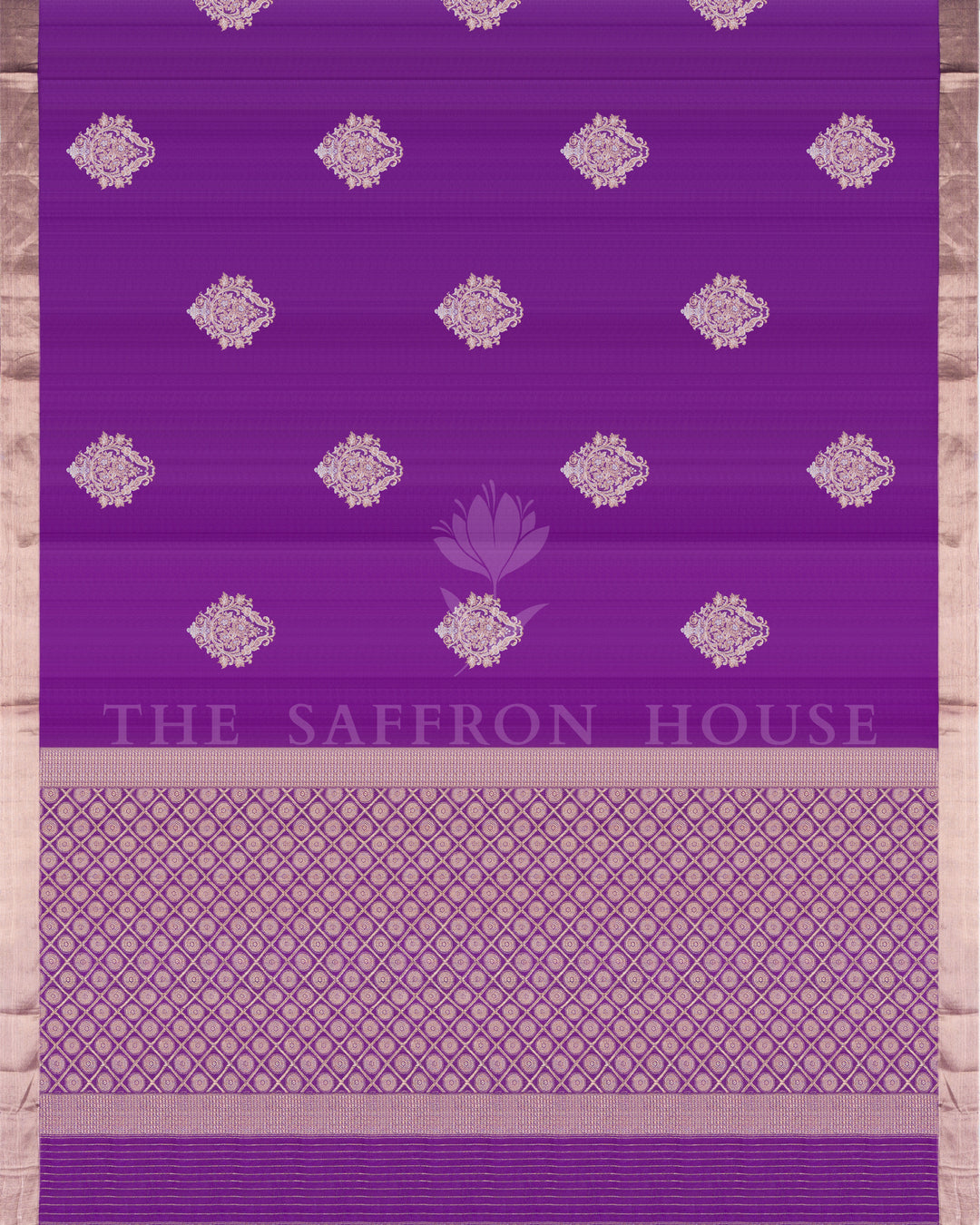Varnika – Pure Handwoven Tussar Silk Saree in Royal Purple - TSH250297