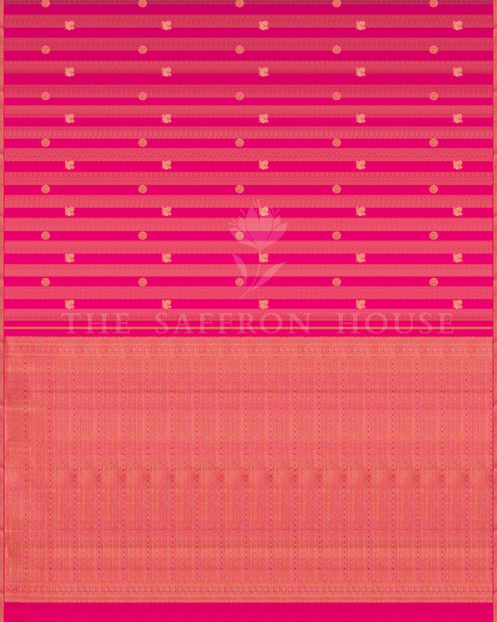 Handloom Borderless Pure Kanjivaram Silk Saree in Rani Pink - TSH6068