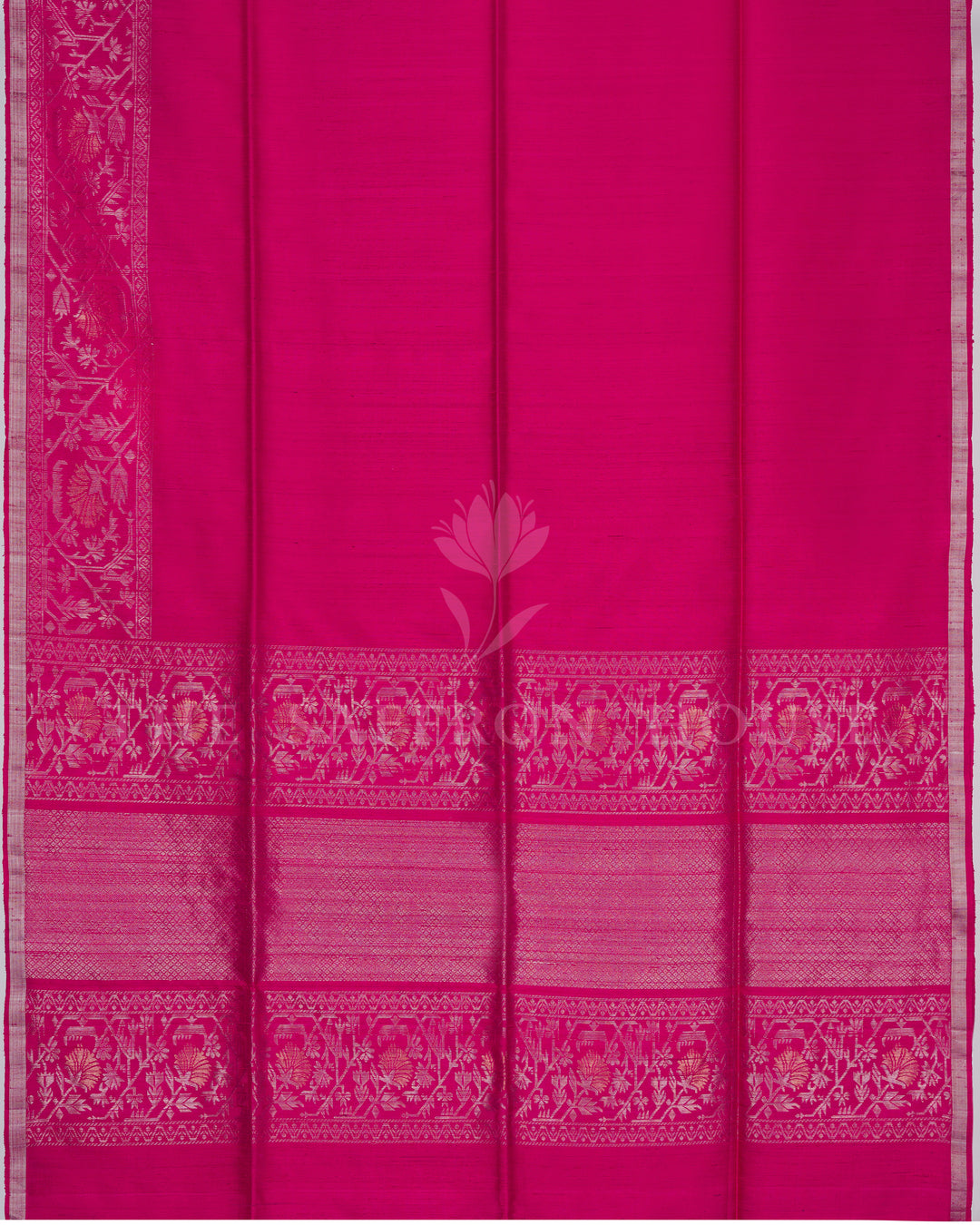 Handloom Tussar Soft Silk Saree in Rich Rani Pink - TSH6043