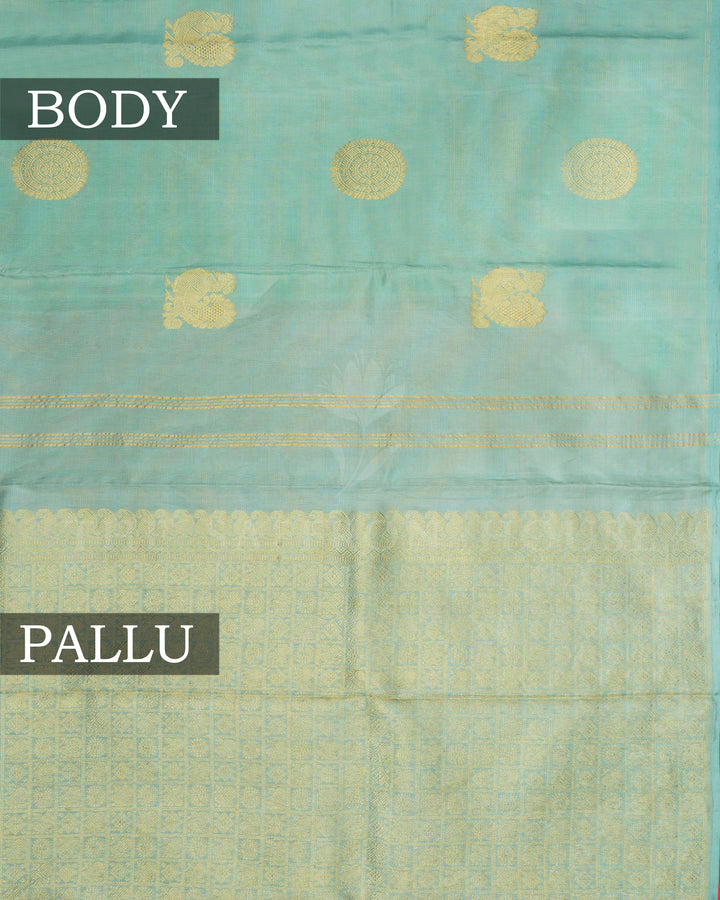 Sea Green Handwoven Kanjivaram Silk Saree - TSH807-View3