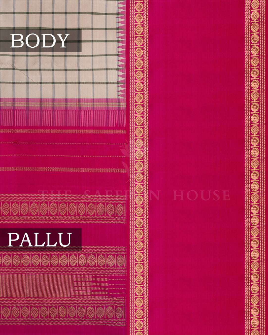 Light Beige And Pink Handwoven Kanjivaram Silk Saree - TSH110017-view3