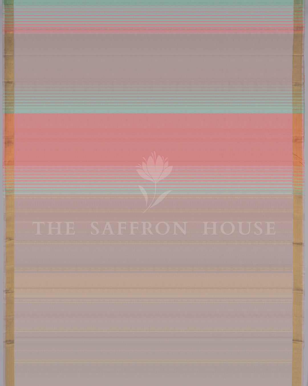 Handloom Kanjivaram Silk Saree in Pastel Multicolours - TSH250187