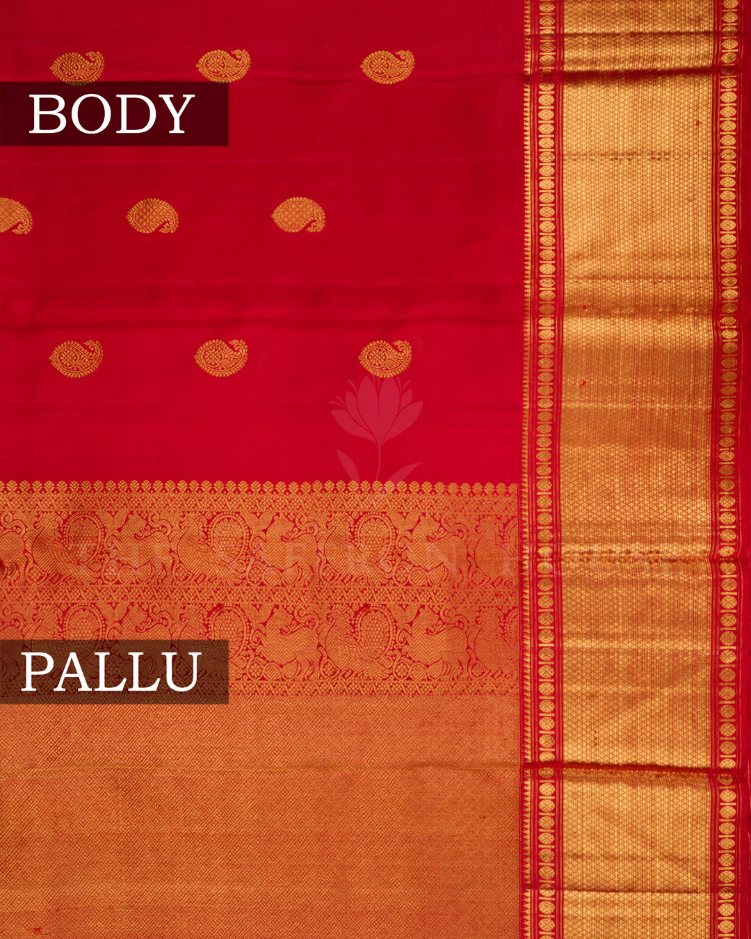Deep Red Handwoven Kanjivaram Silk Saree - TSH2506043-view3