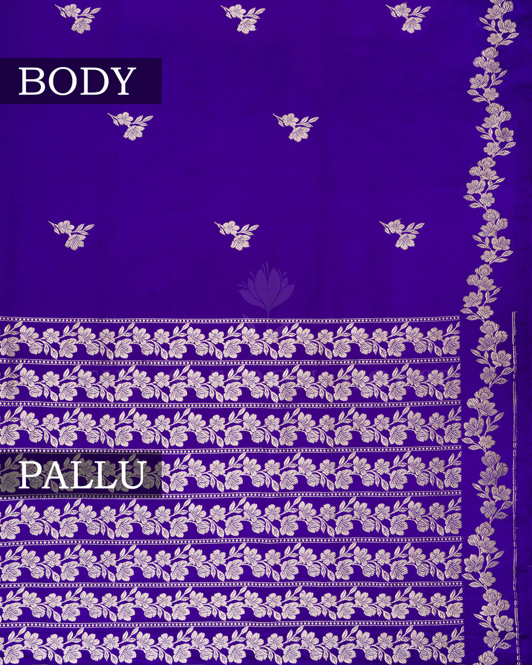 Purple Handwoven Satin Banarasi Silk Saree - TSH000028-view3