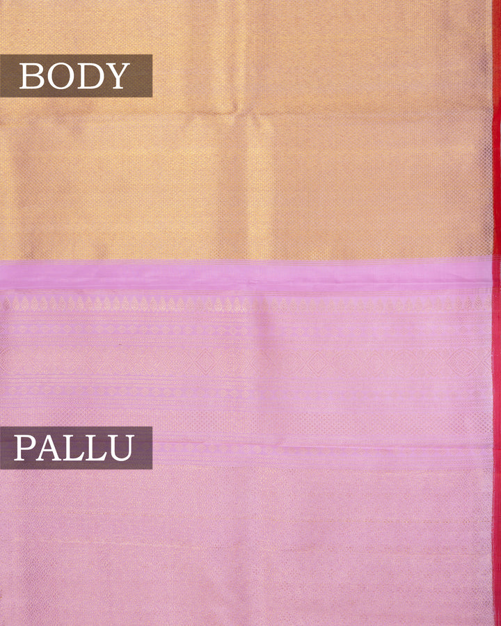 Rose Gold And Baby Pink Handwoven Kanjivaram Silk Saree - TSH2506127-view3