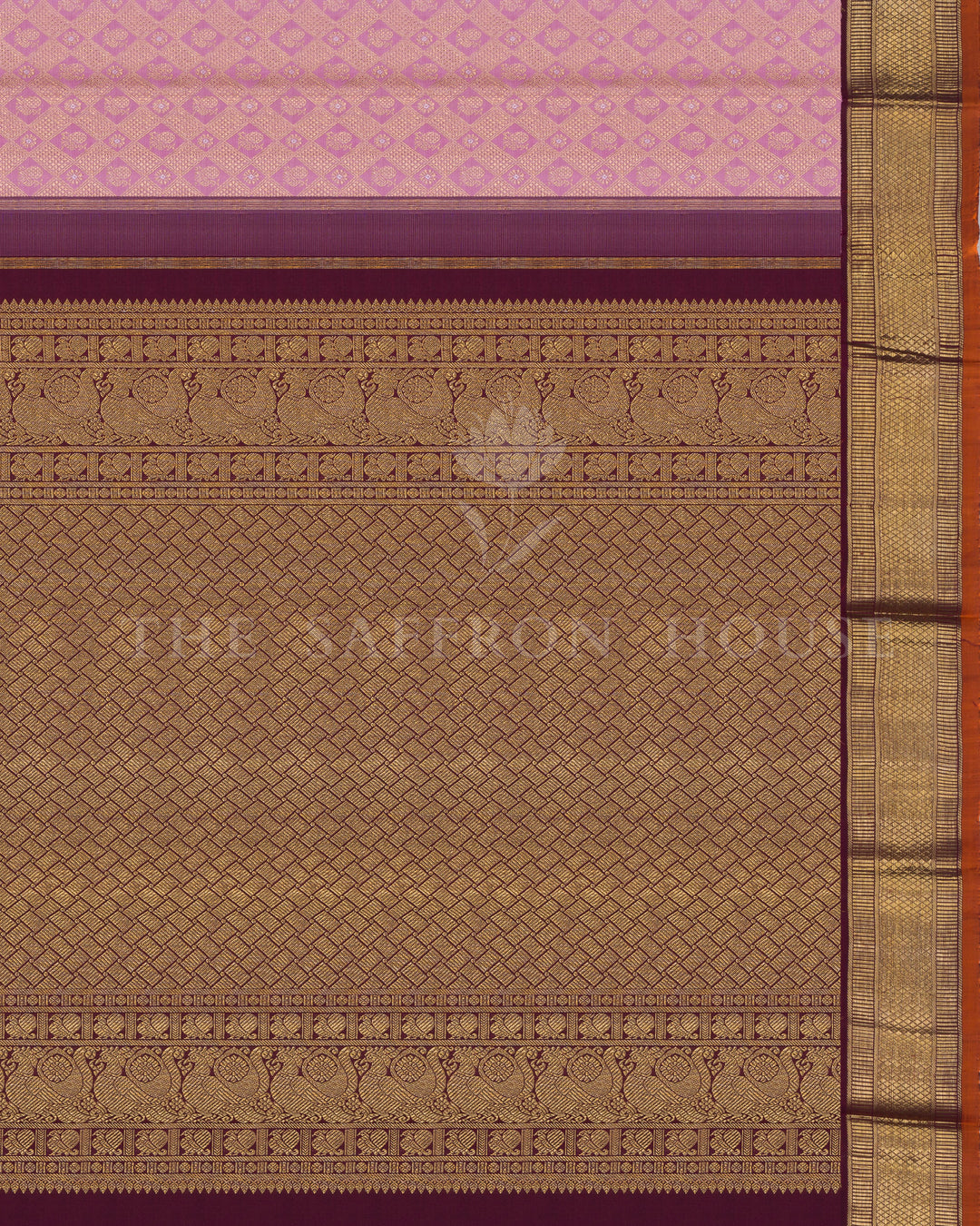 Handloom Kanjivaram Silk Saree in Baby Pink and Maroon