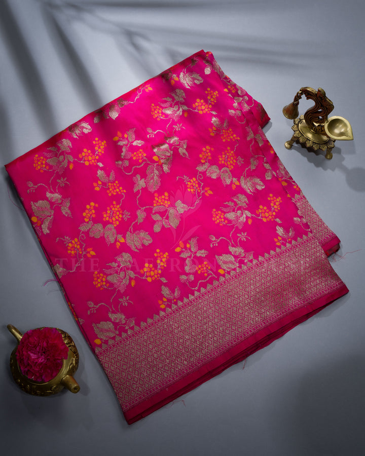 Rani Pink Handwoven Banarasi Silk Saree - TSH846009