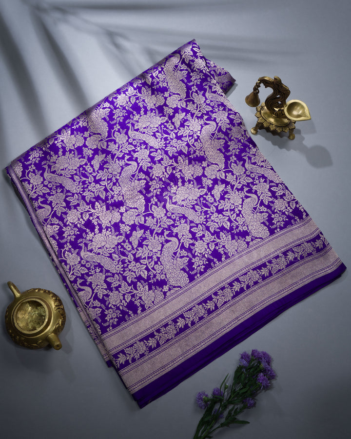 Royal Blue Handwoven Banarasi Silk Saree - TSH2506068
