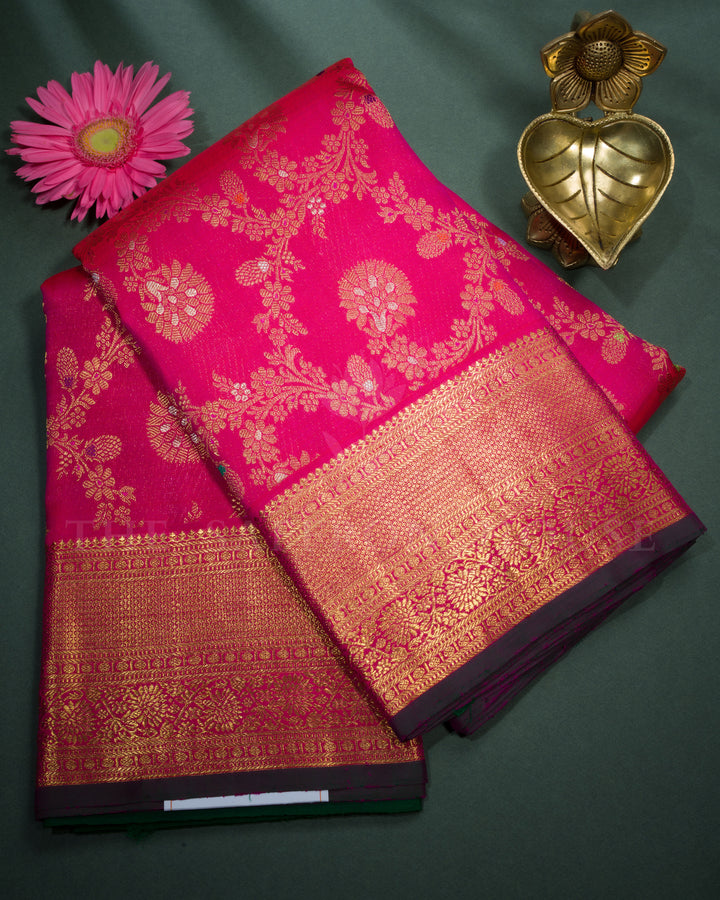 Rani Pink Handwoven Kanjivaram Silk Saree - TSH2506124
