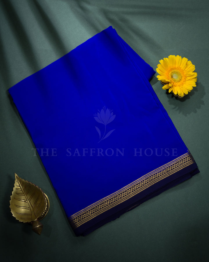 Royal Blue And Navy Blue Pure Zari Mysore Silk Saree - TSH2506103