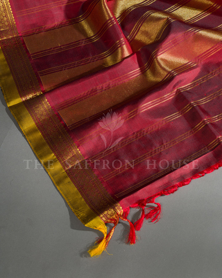 Royal Blue Hand Embroidered Kanchivaram Silk Saree