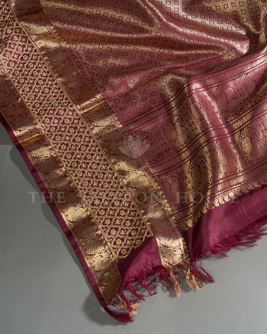 Maroon Kanchivaram Silk Saree with Embridered Border