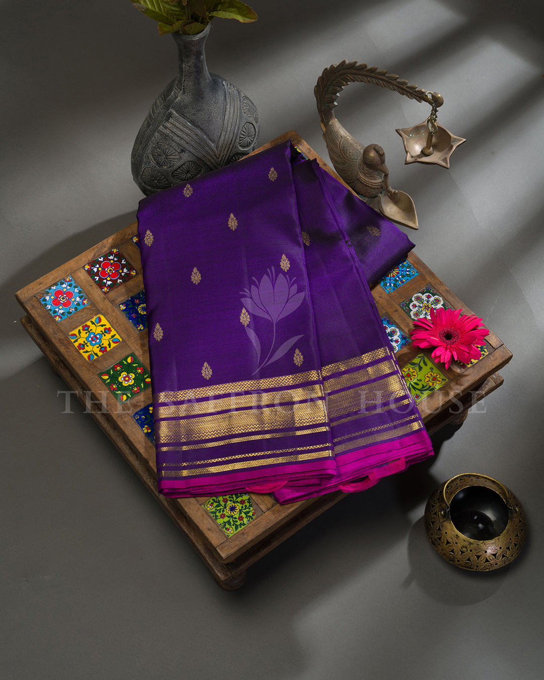Purple Kanchivaram Silk Saree