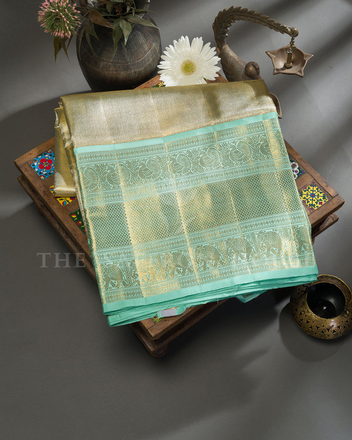 Cream Tissue Brocade Kanchivaram Silk Saree