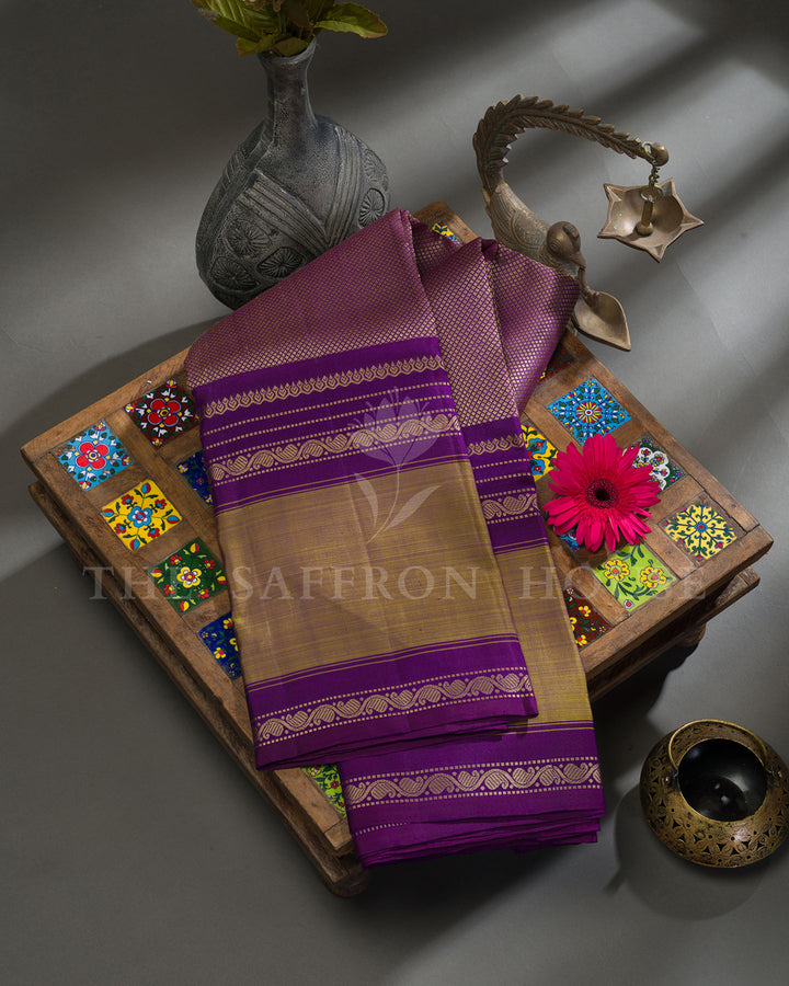 Purple Kanchivaram Silk Saree