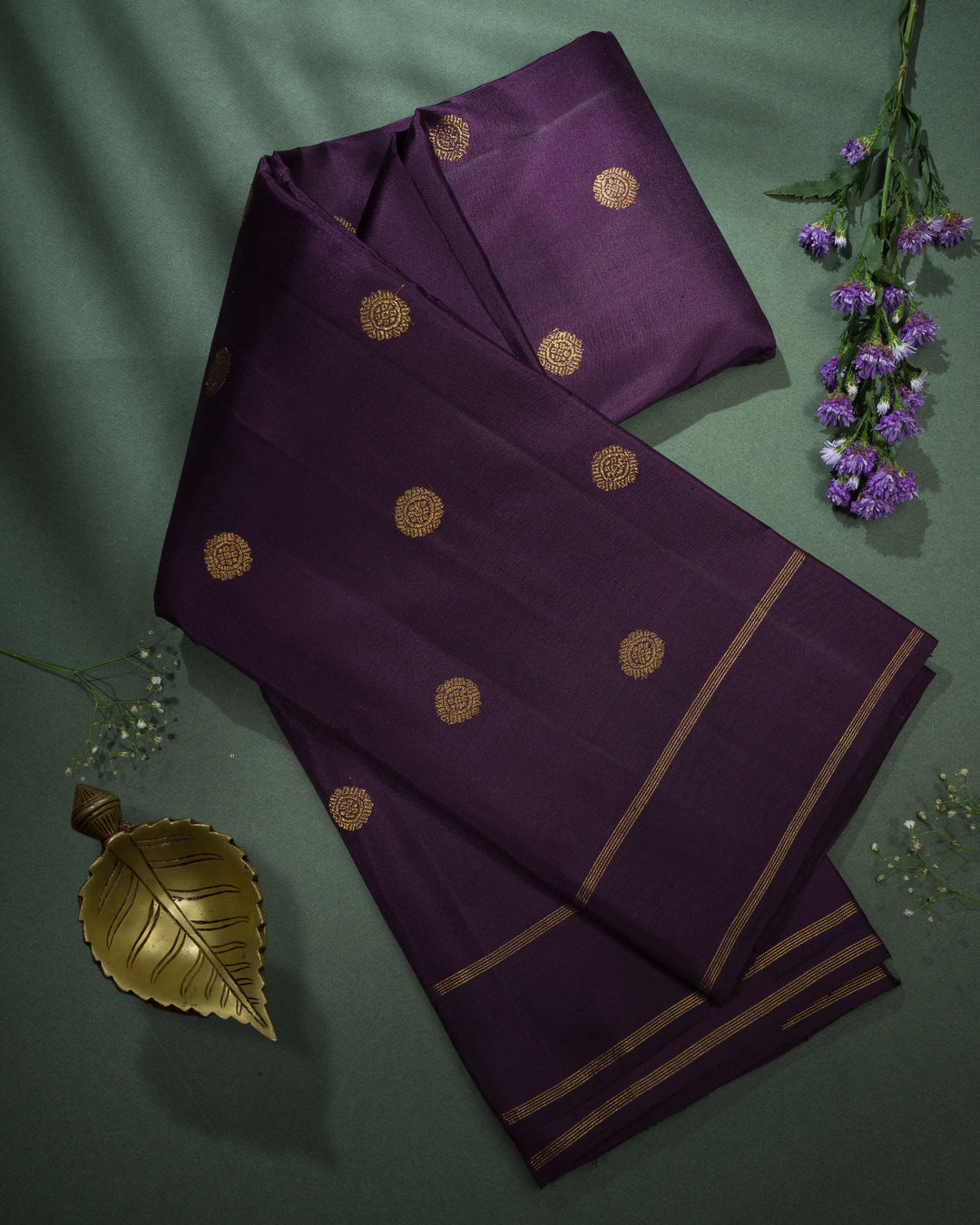 Dark Wine Handwoven Kanjivaram Silk Saree - TSH2506233